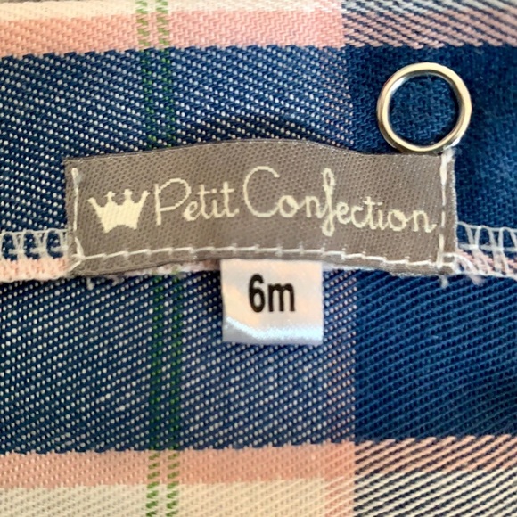 Petit Confection Baby Girl Plaid Ruffle Long Sleeve Dress Size 6 Months NWOT - Picture 7 of 9